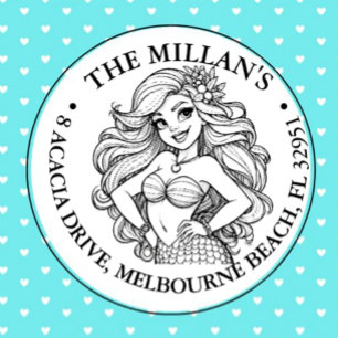 Carimbo Auto Entintado Tema da Festa de Sereia Cura