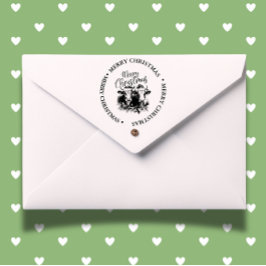 Carimbo Auto Entintado Tema da Vaca do País Feliz de Natal