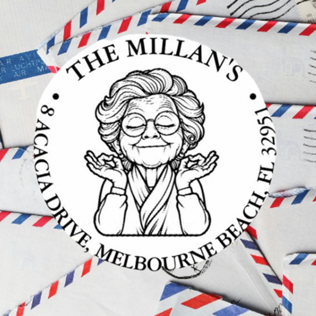 Carimbo Auto Entintado tema da vovó pacífica (I wanted to share something heartfelt with you—a self-inking stamp inspired by the peaceful spirit  )