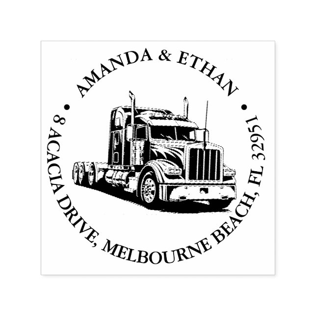 Carimbo Auto Entintado Tema de Caminhão Semi kenworth (Design)