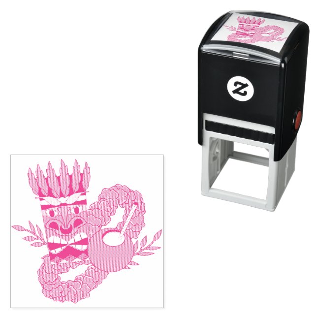 Carimbo Auto Entintado Tema de Luau (In Situ)