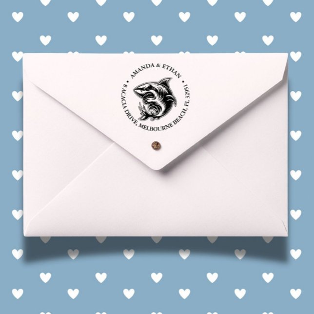 Carimbo Auto Entintado Tema de Tubarão Feliz (perfect for kids’ crafts, schoolwork, and creative projects. Order yours today!)