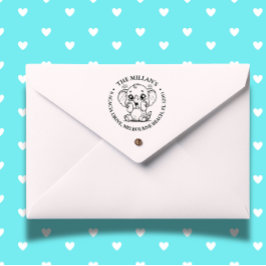 Carimbo Auto Entintado tema do elefante do chá de fraldas