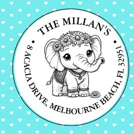 Carimbo Auto Entintado Tema do Elefante para Bebês