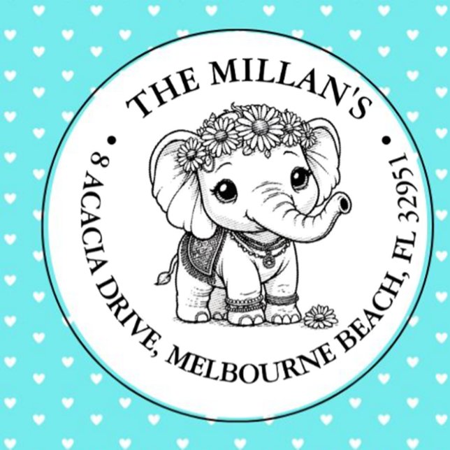 Carimbo Auto Entintado Tema do Elefante para Bebês (Personalize gifts or crafts easily—order your cute stamp today!)