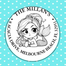 Carimbo Auto Entintado Tema do Mermaid Piscina Party