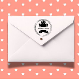 Carimbo Auto Entintado Tema do Pão de Gingerpão de Natal