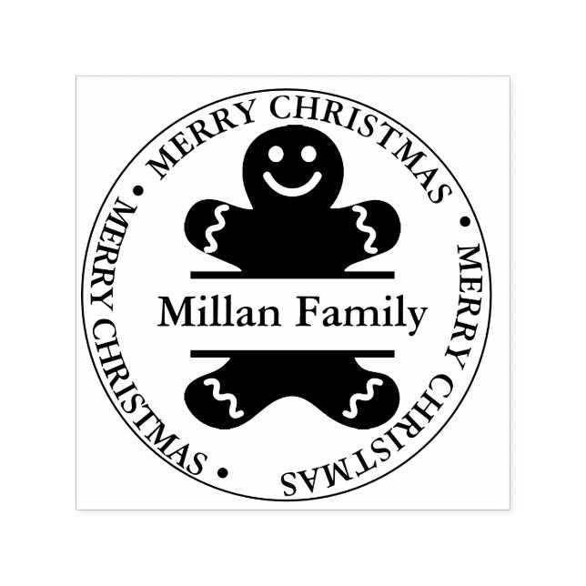 Carimbo Auto Entintado Tema do Pão de Gingerpão de Natal (Design)