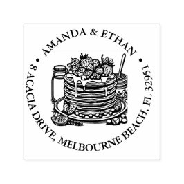 Carimbo Auto Entintado Tema do snack Pancake Quente