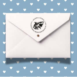 Carimbo Auto Entintado Tema do Tubarão Branco