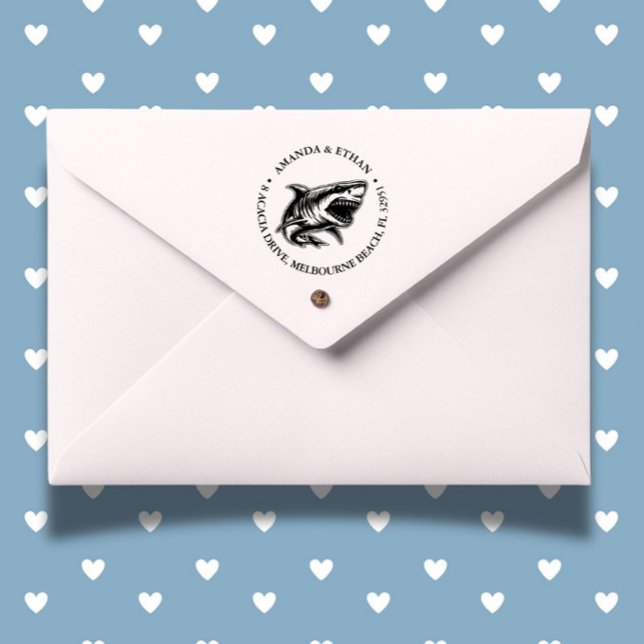 Carimbo Auto Entintado Tema do Tubarão Branco (Make every mark fun with our Shark Theme Self-inking Stamp)