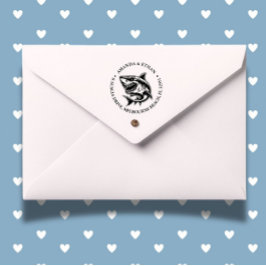 Carimbo Auto Entintado Tema do Tubarão Branco Zangado