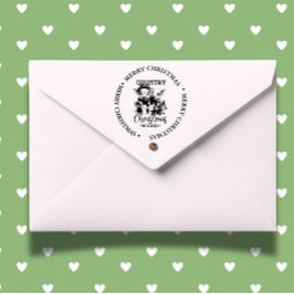 Carimbo Auto Entintado Tema Feliz Natal Country Piggy