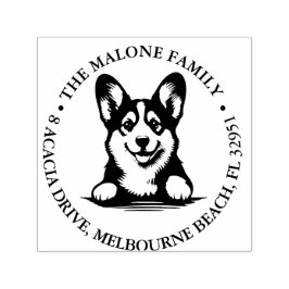 Carimbo Auto Entintado Tema Personalizado Corgi