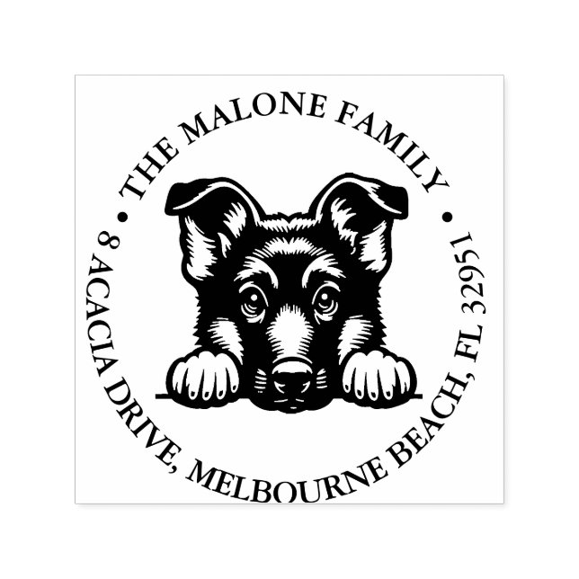 Carimbo Auto Entintado Tema Personalizado Shepard Alemão de Pequim (Design)