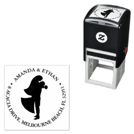 Carimbo Auto Entintado Tema preto de casal de casamento