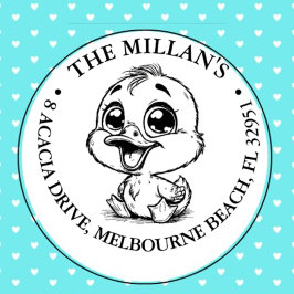 Carimbo Auto Entintado Temático Pato Feliz de Bebê