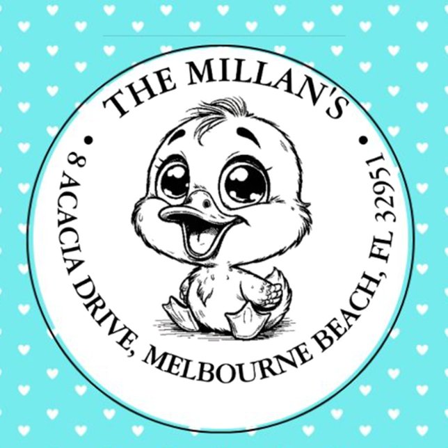 Carimbo Auto Entintado Temático Pato Feliz de Bebê (Add a touch of charm to your projects with our Cheeky Fox Theme Self-Inking Stamp)