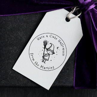 Carimbo Auto Entintado Tenha um belo Halloween - bruxa e vassoura-de-brux