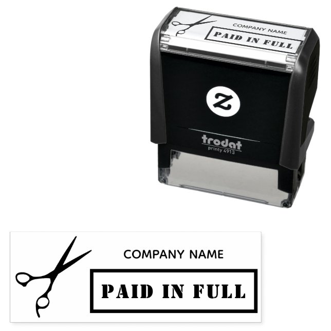 Carimbo Auto Entintado Tesoura de Cheio do Salão de Cabelo Moderno (In Situ)