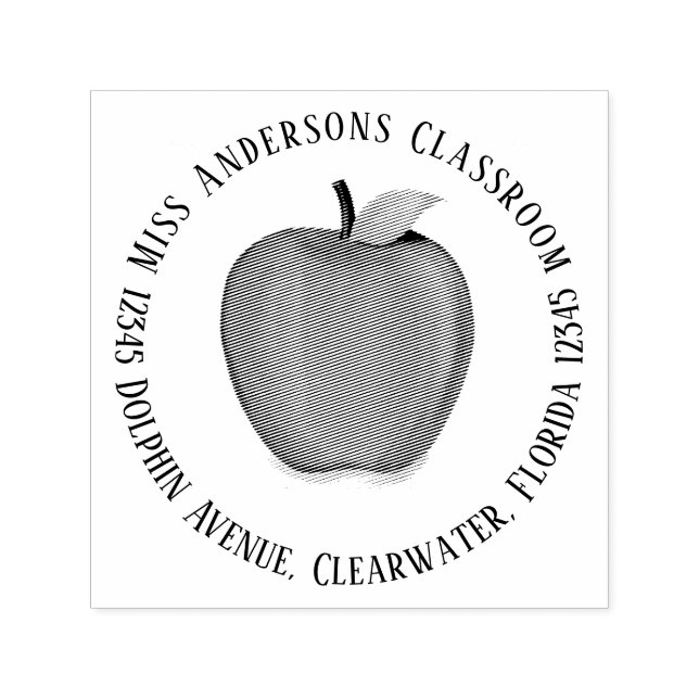 Carimbo Auto Entintado Texto da Apple em Endereços de Retorno Simples (Design)