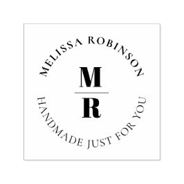 Carimbo Auto Entintado Texto do Círculo Físico Bold Monograma