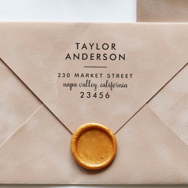 Carimbo Auto Entintado Texto Personalizado Texto Típico Endereço de Retor (Rubber Stamp Mock-up)