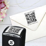 Carimbo Auto Entintado Texto QR personalizado Texto moderno de negócios<br><div class="desc">Carregue um código QR, adicione texto e crie facilmente seu carimbo personalizado. Você pode TRANSFERIR este DESIGN em outros produtos do Zazzle e ajustá-lo ao ajustado da maioria dos itens do Zazzle. Os designs Standard Studio são feitos em gráficos vetoriais de alta resolução para um impressão profissional. Obrigado por escolher...</div>