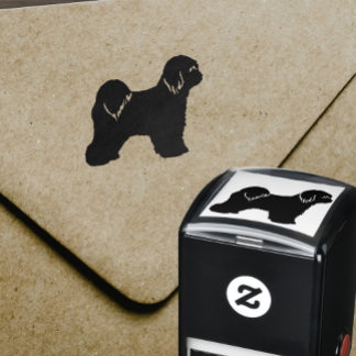 Carimbo Auto Entintado Tibetan Terrier Dog Breed Silhouette