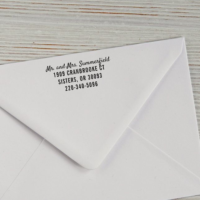 Carimbo Auto Entintado Tinta Automática do Novo Endereço de Devolução Per (Newlyweds Name and Return Address Rubber Stamp)