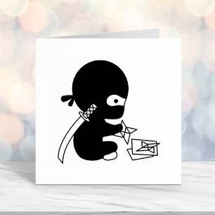 Carimbo Auto Entintado Tiny Ninja Dobrando Origami Star