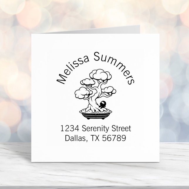 Carimbo Auto Entintado Tiny Ninja e Bonsai Tree Address 2 (Criador carregado)