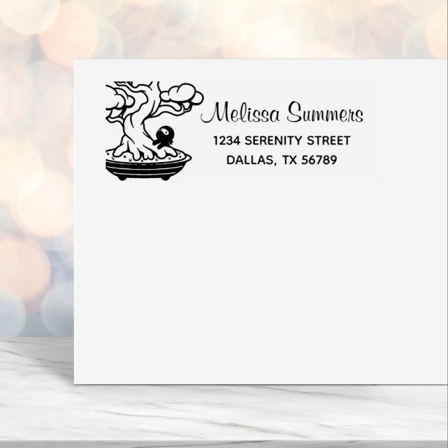 Carimbo Auto Entintado Tiny Ninja e Bonsai Tree Address 4 (Criador carregado)