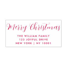 Carimbo Auto Entintado Tipografia Branca Vermelha Feliz Natal