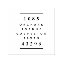 Tipografia em negrito do endereço de retorno moder