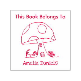 Carimbo Auto Entintado Toadstool De Leitura Este Livro Pertence A