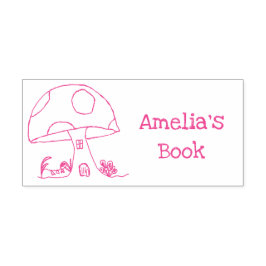Carimbo Auto Entintado Toadstool De Letras De Leite Este Livro Pertence A