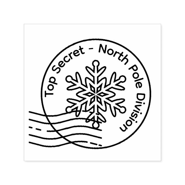 Carimbo Auto Entintado Top Secret | North Pole Division Wood Art Stamp (Design)