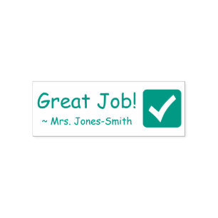 Carimbo Auto Entintado "Trabalho de Excelente!" + Nome do Instrutor Carim