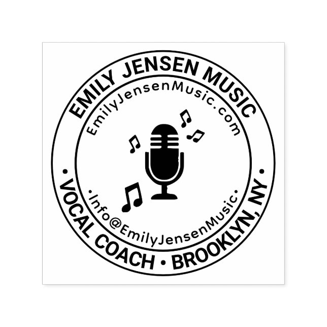 Carimbo Auto Entintado Treinador Vocal Nome da Empresa de Voz Localização (Design)