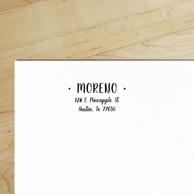 Carimbo Auto Entintado Trendy Cute Family Name Return Address ("Everyday is abundantly beautiful." 
Sincerely Best Wishes from Lucky Design World)