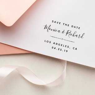 Carimbo Auto Entintado Trendy Fuchsia Wedding Calliografia Salvar Data