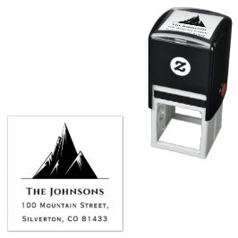 Carimbo Auto Entintado Trendy Mountain Family Name Text Return Address