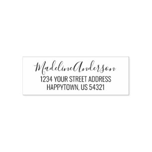 Carimbo Auto Entintado Trendy Wedding Return Address - Estilo de Texto Es