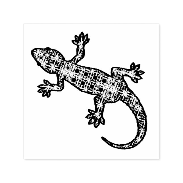Carimbo Auto Entintado Tribal batik Gecko / Lizard (Design)