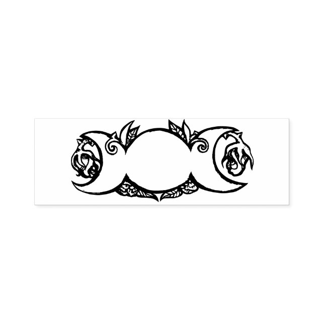 Carimbo Auto Entintado Triple Moon Bloom pagan wiccan símbolo lua (Design)