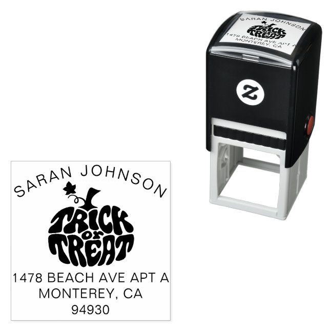 Carimbo Auto Entintado Truque Ou Tratamento De Abóbora De Halloween (In Situ)