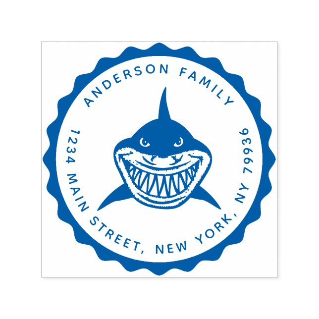 Carimbo Auto Entintado Tubarão, Crie Seu Próprio Nome (Design)