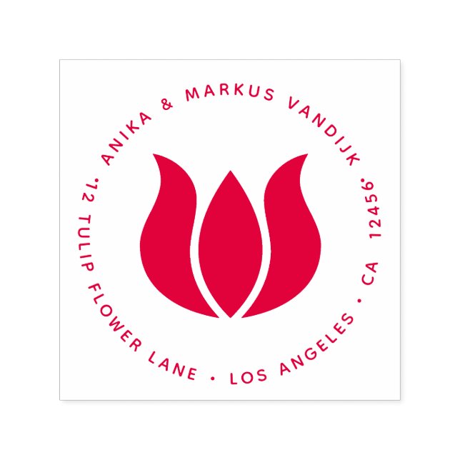 Carimbo Auto Entintado Tulip Flower Blossom Holland Dutch Floral (Design)