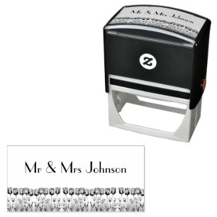 Carimbo Auto Entintado Tulipas no Azul Delft